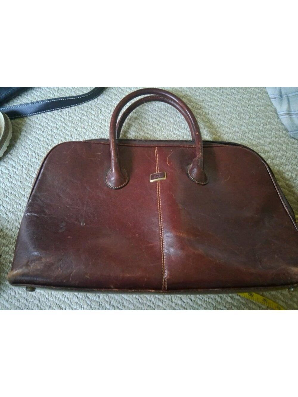 Vintage Tony Perotti Italy Leather Brown Satchel Bag Briefcase 17" x 12
